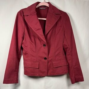 Ann Taylor Suit Blazer Brick Red 4